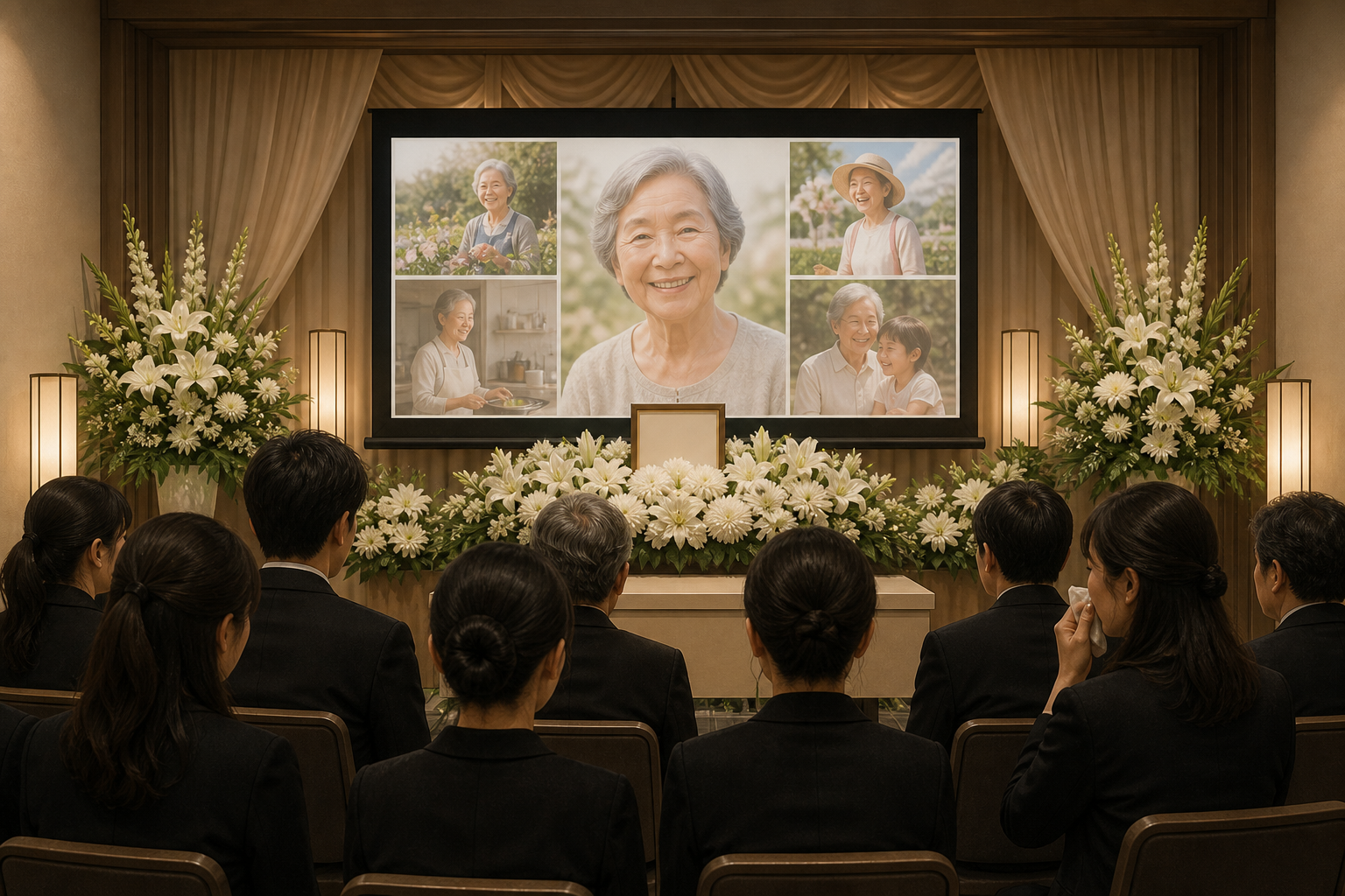 お葬式メモリアルムービーのイメージと役割を伝えるビジュアル