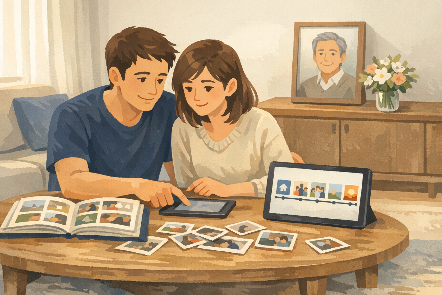 お葬式用思い出ムービーづくりの全体イメージ